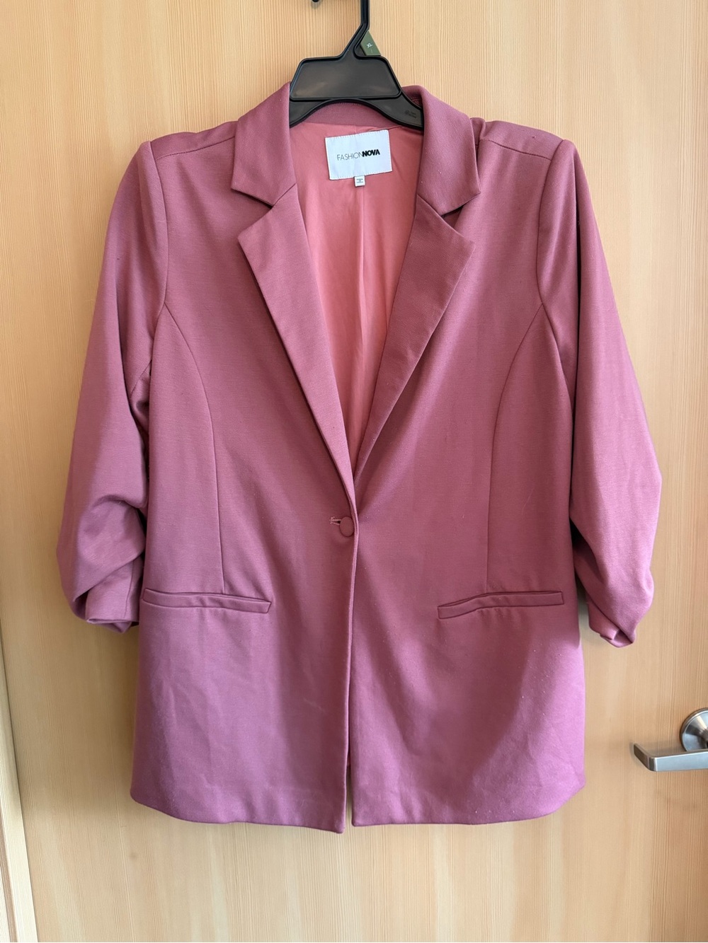 Fashion Nova Mauve Single-Button Blazer Jacket